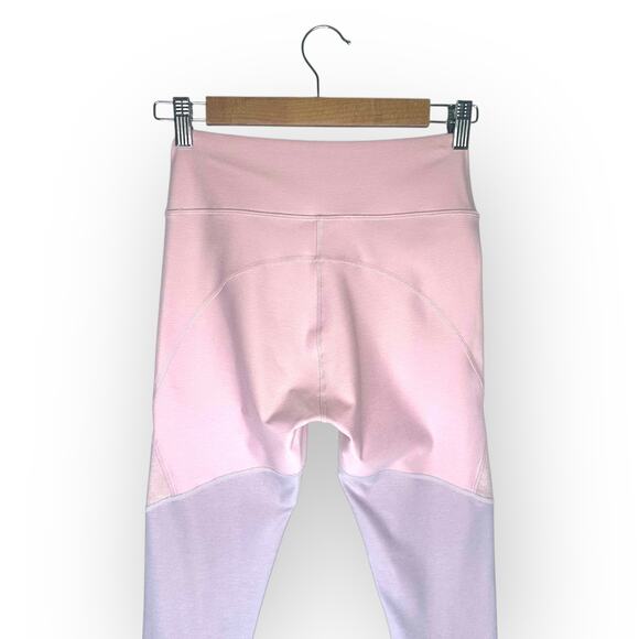 Outdoor Voices 7/8 Tri-Tone Warmup Leggings Textured Compression S Pink Lavender - Picture 6 of 8